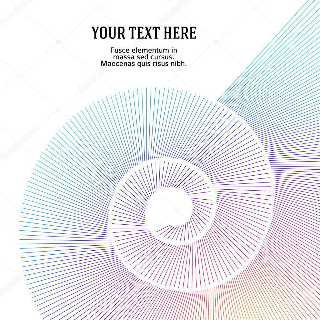 Abstract spiral rainbow design element on white background of twist lines. Vector Illustration eps 10 Golden ratio traditional proportions vector icon Fibonacci spiral
