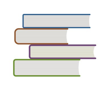 Kitap geçiş ve okul merkezi için tasarım elemanları sembolü. Renkler kitap imzalar