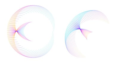 Tasarım elemanları. Halka daire zarif çerçeve kenarı. Beyaz arka plandaki soyut dairesel logo elemanı izole edildi. Yaratıcı sanat