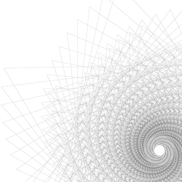 Абстрактный Черно Белый Элемент Дизайна Спирали Белом Фоне Крученых Линий — стоковый вектор