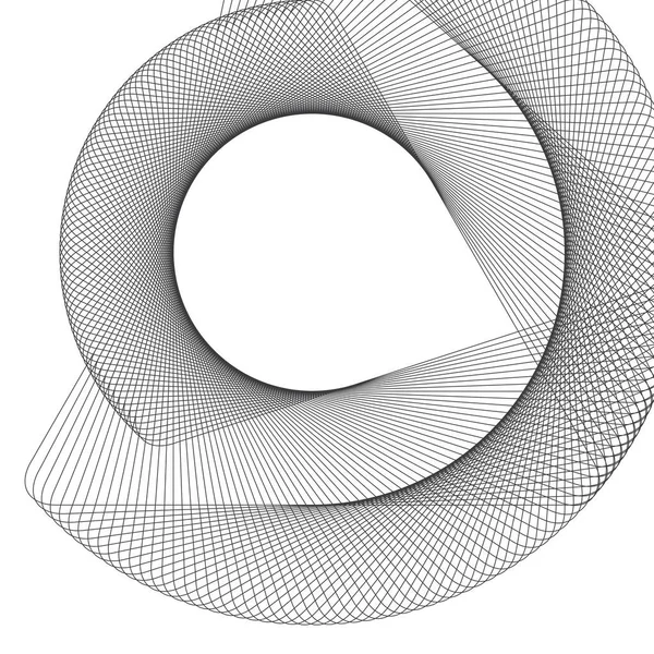 Elemento Diseño Blanco Negro Espiral Abstracto Sobre Fondo Blanco Líneas — Vector de stock