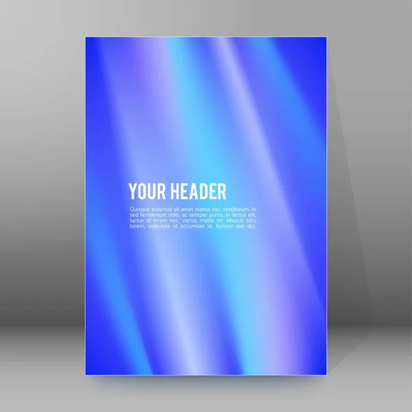 Blauwe Achtergrond Reclame Brochure Design Elementen Wazig Licht Gloeiende Grafische — Stockvector