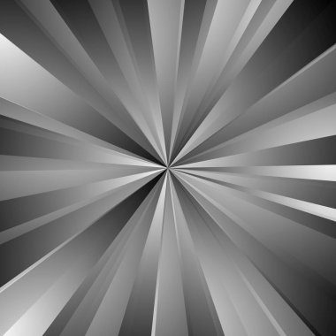 Reklam broşürü tasarım elemanları. Metal arkaplan, merkezden parlak ışık ışınları saçan zarif bir grafik. Şablon broşürü, yerleşim broşürü ve bülten için vektör illüstrasyonu EPS 10