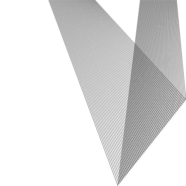 デザイン要素 湾曲した鋭い角は多くの線を振る 白い背景に垂直方向に割れた縞が孤立している 創造的なラインアート ベクトルイラストEps ブレンドツールを使用して作成されたブラックライン — ストックベクタ