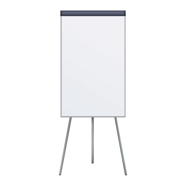 Üres Flip Chart Üres Állvány Felett Fehér Háttér Office Whiteboard — Stock Vector