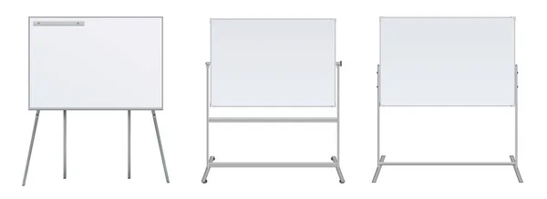 Lege Flip Chart Leeg Statief Witte Achtergrond Office Whiteboard Voor — Stockvector