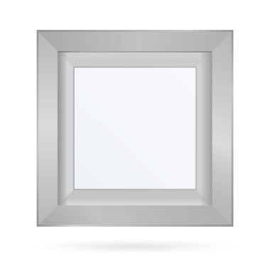 Sunum, şeffaf arkaplanda gölgesi olan kare çerçeve tasarımını ayarladı. İzole edilmiş boş masa vektörü illüstrasyonu üzerinde 3B Pankart Duruşu Fotoğraf, resim ve metin tanıtımı için EPS 10