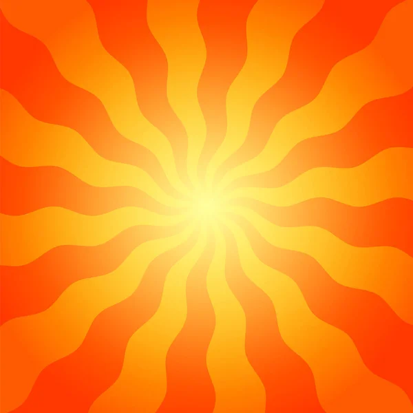 Turuncu Sarı Işınlı Yaz Arkaplanı Yaz Güneşi Mesajınız Için Sıcak — Stok Vektör
