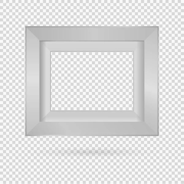 在透明背景下呈现具有阴影的矩形画框设计元素 三维板横幅墙壁隔离干净的空白 用于照片 文字的矢量图解Eps — 图库矢量图片