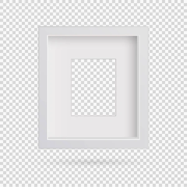 Elemento Diseño Marco Imagen Rectangular Con Sombra Sobre Fondo Transparente — Vector de stock