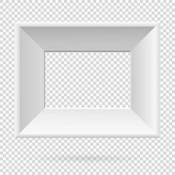 在透明背景下呈现具有阴影的矩形画框设计元素 三维板横幅墙壁隔离干净的空白 用于照片 文字的矢量图解Eps — 图库矢量图片