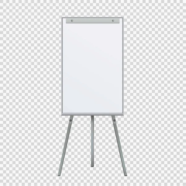 Empty Flip Chart Blank Tripod White Background Office Whiteboard Business — Stock Vector