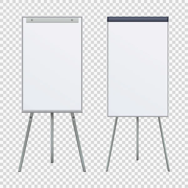 Prázdný Obrátit Graf Prázdný Stativ Nad Bílým Pozadím Office Whiteboard — Stockový vektor