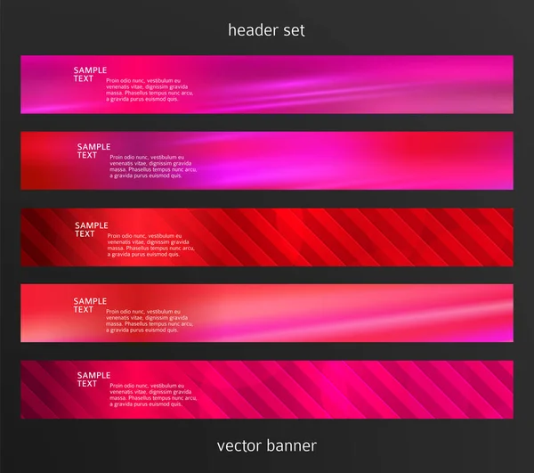 Definir Elementos Design Modelo Apresentação Negócios Ilustração Vetorial Horizontal Banners — Vetor de Stock