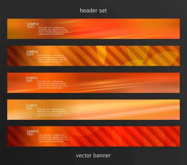 Definir Elementos Design Modelo Apresentação Negócios Ilustração Vetorial Horizontal Banners — Vetor de Stock