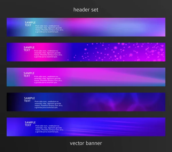 Definir Elementos Design Modelo Apresentação Negócios Ilustração Vetorial Horizontal Banners — Vetor de Stock