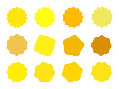 Bir dizi vektör yıldız patlaması, güneş patlaması rozetleri. Koleksiyon mavisi farklı bir renk. Basit stil Vintage etiketleri. Tasarım elemanları. Renkli çıkartmalar. Renk ve tiplerin vektör illüstrasyonu E10 simgesi