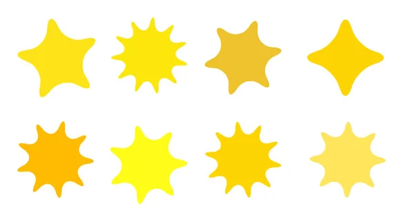 Набор Векторной Вспышки Значки Солнечных Лучей Синий Другой Цвет Простые — стоковый вектор