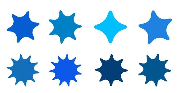 Set Von Vektor Starburst Sunburst Badges Kollektion Blau Mit Verschiedenen — Stockvektor