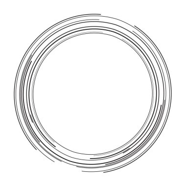 Tasarım elemanları. Halka daire zarif çerçeve kenarı. Beyaz arka plandaki soyut dairesel logo elemanı izole edildi. Yaratıcı sanat. Yeni ürün tanıtımı için vektör illüstrasyon EPS 10 dijital