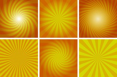 Parlak parlak perspektifin soyut spiral arka planı ve sarı turuncu kıvrım çizgisi. Vektör illüstrasyonu 10 'a düştü. İş broşürleri, el ilanları, afişler, lolipop şekerler, etiket