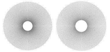 Reklam broşürü tasarım elemanları. Beyaz arka plan ve merkezden gelen zarif güneş çizgileri. Şablon broşürü, tasarım broşürü, haber bültenleri, afişler için vektör illüstrasyonu EPS 10