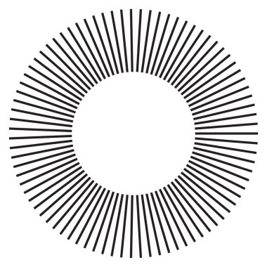 Reklam broşürü tasarım elemanları. Beyaz arka plan ve merkezden gelen zarif güneş çizgileri. Şablon broşürü, tasarım broşürü, haber bültenleri, afişler için vektör illüstrasyonu EPS 10