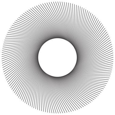 Reklam broşürü tasarım elemanları. Beyaz arka plan ve merkezden gelen zarif güneş çizgileri. Şablon broşürü, tasarım broşürü, haber bültenleri, afişler için vektör illüstrasyonu EPS 10