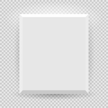 Sunum kare restangle resim çerçeve tasarımını şeffaf arkaplanda gölge ile ayarla. İzole edilmiş boş duvarda 3 boyutlu pankart var. Fotoğraf, resim ve metin tanıtımı için vektör illüstrasyonu EPS10