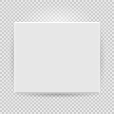 Sunum kare restangle resim çerçeve tasarımını şeffaf arkaplanda gölge ile ayarla. İzole edilmiş boş duvarda 3 boyutlu pankart var. Fotoğraf, resim ve metin tanıtımı için vektör illüstrasyonu EPS10