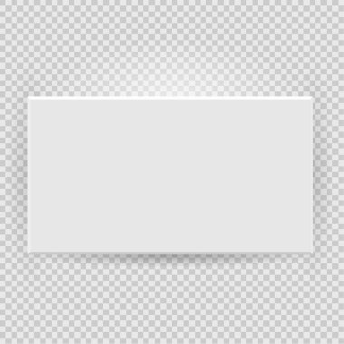 Sunum kare restangle resim çerçeve tasarımını şeffaf arkaplanda gölge ile ayarla. İzole edilmiş boş duvarda 3 boyutlu pankart var. Fotoğraf, resim ve metin tanıtımı için vektör illüstrasyonu EPS10