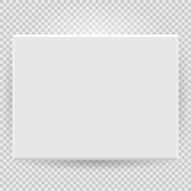 Sunum kare restangle resim çerçeve tasarımını şeffaf arkaplanda gölge ile ayarla. İzole edilmiş boş duvarda 3 boyutlu pankart var. Fotoğraf, resim ve metin tanıtımı için vektör illüstrasyonu EPS10
