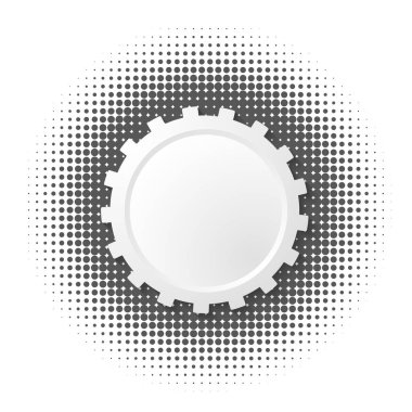 Tasarım ögeleri sembolü. Beyaz arkaplanda düzenlenebilir renk yarım ton çerçeve nokta çember deseni. Vektör illüstrasyonunda siyah rastgele noktalar var. Yarım ton çember noktası metni kullanarak kenarlık simgesini yuvarla