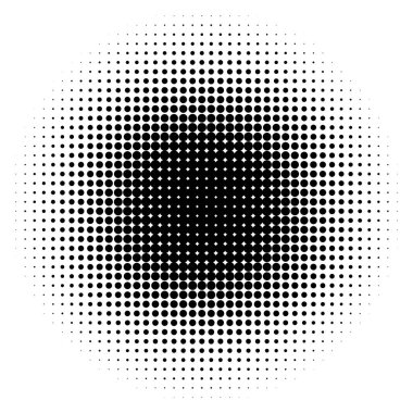 Tasarım ögeleri sembolü. Beyaz arkaplanda düzenlenebilir renk yarım ton çerçeve nokta çember deseni. Vektör illüstrasyonunda siyah rastgele noktalar var. Yarım ton çember noktası metni kullanarak kenarlık simgesini yuvarla