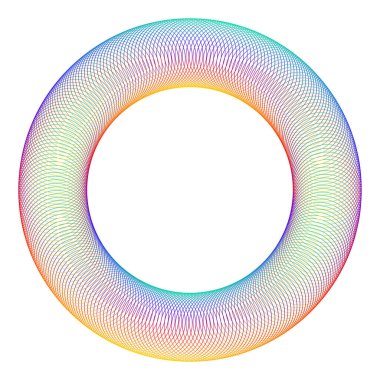 Tasarım elemanları. Bir sürü mor çizgi çemberi dalgası. Beyaz arka planda soyut dalgalı çizgiler izole edildi. Vektör illüstrasyon EPS 10. Harmanlama Aracı kullanılarak oluşturulan çizgilerle renkli dalgalar