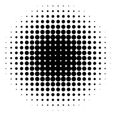 Tasarım ögeleri sembolü. Beyaz arkaplanda düzenlenebilir renk yarım ton çerçeve nokta çember deseni. Vektör illüstrasyonunda siyah rastgele noktalar var. Yarım ton çember noktası metni kullanarak kenarlık simgesini yuvarla