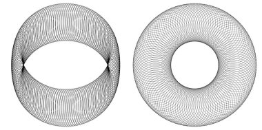 Tasarım elemanları. Bir sürü mor çizgi çemberi dalgası. Beyaz arka planda soyut dalgalı çizgiler izole edildi. Vektör illüstrasyon EPS 10. Harmanlama Aracı kullanılarak oluşturulan çizgilerle renkli dalgalar