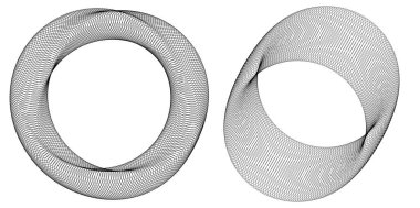 Tasarım elemanları. Bir sürü mor çizgi çemberi dalgası. Beyaz arka planda soyut dalgalı çizgiler izole edildi. Vektör illüstrasyon EPS 10. Harmanlama Aracı kullanılarak oluşturulan çizgilerle renkli dalgalar