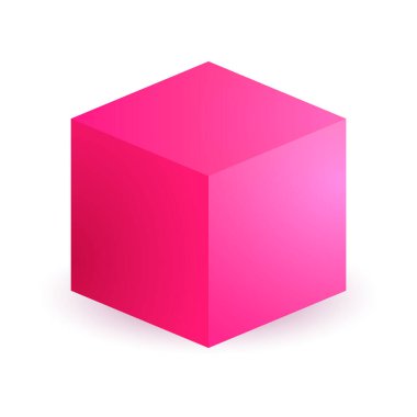 3D küp modeli, gölgeli üst görünümü izole ediyor. Vektör illüstrasyon eps10 izole boş karton açık veya kağıt kutu paket şablonu şeffaf beyaz arkaplan