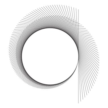 Büküm çizgilerinin beyaz arka planında soyut spiral siyah tasarım elemanı. Seçkin kartvizit, basılı broşür, broşür, afiş, kapak kitabı, etiket, kumaş