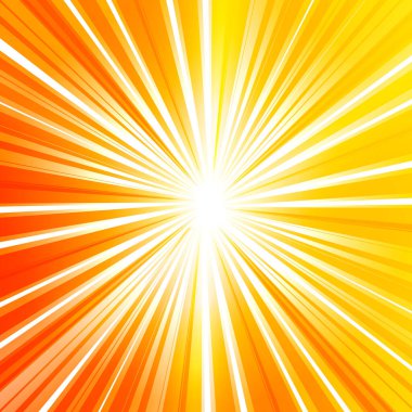 Reklam broşürü tasarım elemanlarını ayarla. Mavi arka plan, merkezden gelen parlak ışık ışınları ile zarif bir grafik güneş çiçeği. Şablon broşürü, yerleşim broşürü, haber bülteni için vektör illüstrasyonu EPS10