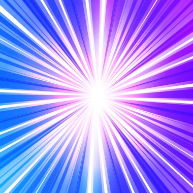 Reklam broşürü tasarım elemanlarını ayarla. Mavi arka plan, merkezden gelen parlak ışık ışınları ile zarif bir grafik güneş çiçeği. Şablon broşürü, yerleşim broşürü, haber bülteni için vektör illüstrasyonu EPS10