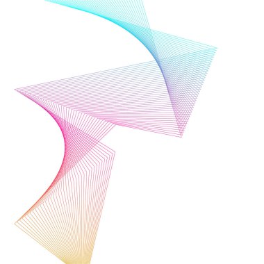 Tasarım elemanları. Virajlı keskin köşeler. Beyaz arka planda soyut dikey kırık çizgiler izole edildi. Yaratıcı grup sanatı. Vektör illüstrasyon EPS 10. Harman Aracı kullanılarak oluşturulan renk çizgileri