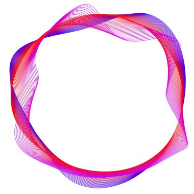 Tasarım elemanları. Bir sürü mor çizgi çemberi dalgası. Beyaz arka planda soyut dalgalı çizgiler izole edildi. Vektör illüstrasyon EPS 10. Harmanlama Aracı kullanılarak oluşturulan çizgilerle renkli dalgalar