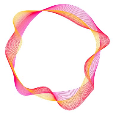 Tasarım elemanları. Bir sürü mor çizgi çemberi dalgası. Beyaz arka planda soyut dalgalı çizgiler izole edildi. Vektör illüstrasyon EPS 10. Harmanlama Aracı kullanılarak oluşturulan çizgilerle renkli dalgalar