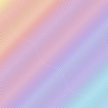 Yumuşak gökkuşağı rengi. Doğrusal arkaplan. Tasarım elemanları. Poligonal çizgiler. Guilloche. Banknotlar, diplomalar ve sertifikalar için koruyucu katman. Vektör illüstrasyonu EPS 10