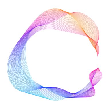 Tasarım elemanları. Bir sürü mor çizgi çemberi dalgası. Beyaz arka planda soyut dalgalı çizgiler izole edildi. Vektör illüstrasyon EPS 10. Karışımı kullanarak çizgiler oluşturulmuş renkli dalgalar