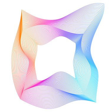 Tasarım elemanları. Bir sürü mor çizgi çemberi dalgası. Beyaz arka planda soyut dalgalı çizgiler izole edildi. Vektör illüstrasyon EPS 10. Karışımı kullanarak çizgiler oluşturulmuş renkli dalgalar