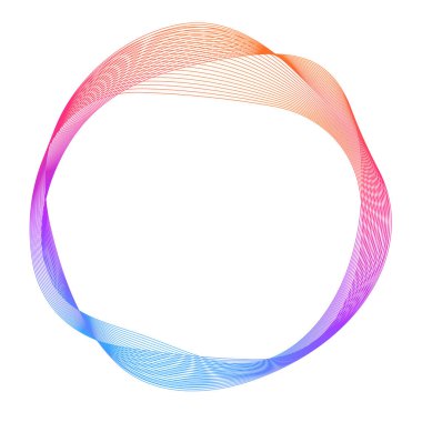 Tasarım elemanları. Bir sürü mor çizgi çemberi dalgası. Beyaz arka planda soyut dalgalı çizgiler izole edildi. Vektör illüstrasyon EPS 10. Karışımı kullanarak çizgiler oluşturulmuş renkli dalgalar