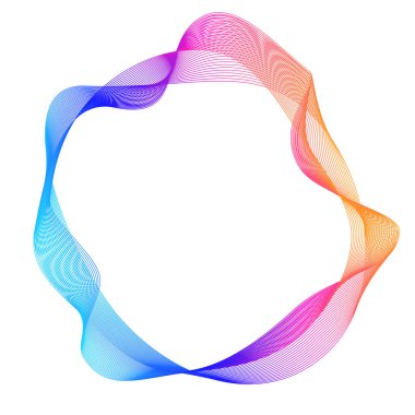 Tasarım elemanları. Bir sürü mor çizgi çemberi dalgası. Beyaz arka planda soyut dalgalı çizgiler izole edildi. Vektör illüstrasyon EPS 10. Karışımı kullanarak çizgiler oluşturulmuş renkli dalgalar